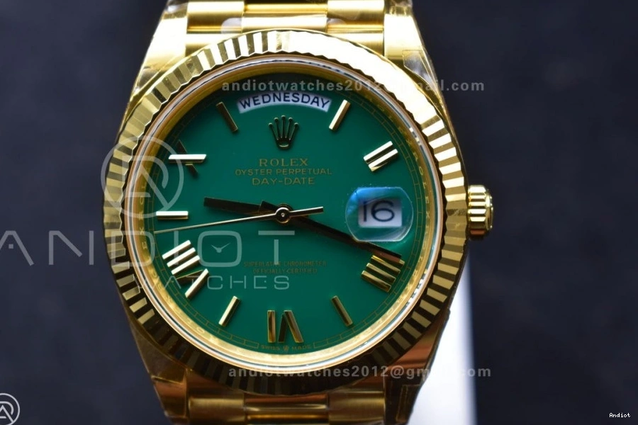 228238 THBF Green YG on (Gain VR3255 President 40 Weight) Edition Dial Day 1:1 Roman Date Bracelet Best 0119
